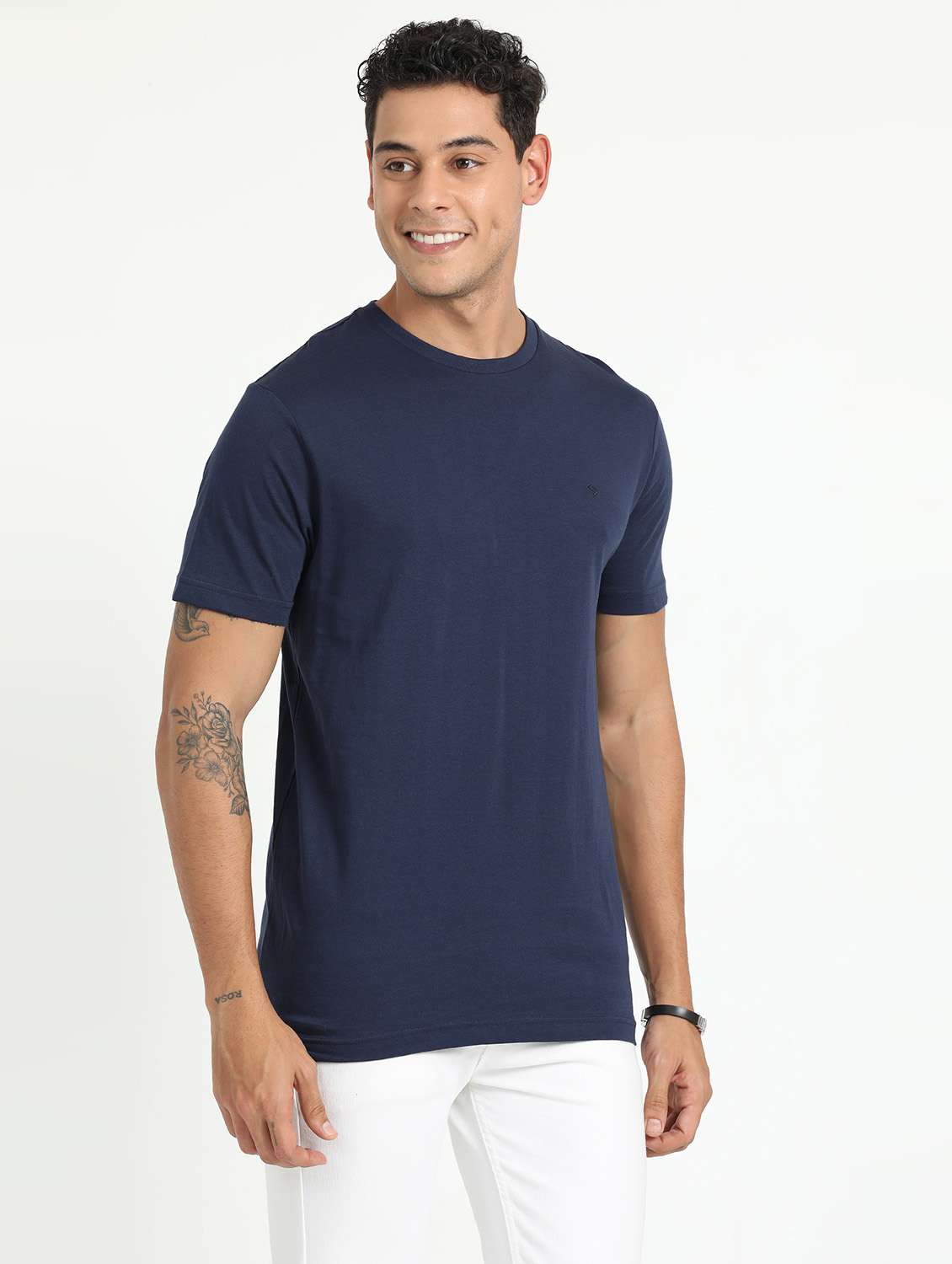 men solid short sleeve slim fit t-shirt - 21962117 -  Standard Image - 1