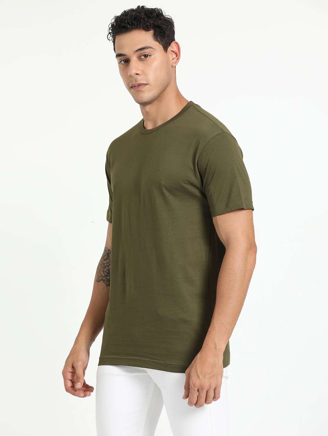 men solid short sleeve slim fit t-shirt - 21962118 -  Standard Image - 1