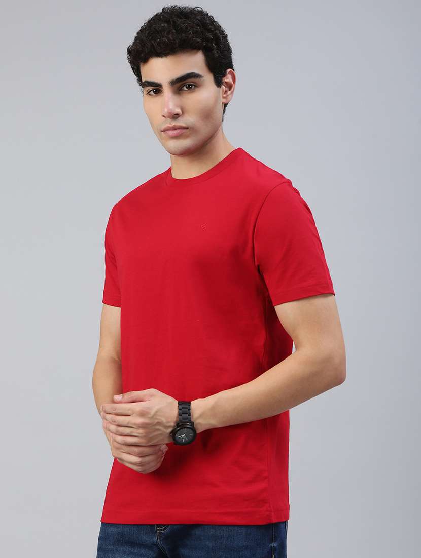men solid short sleeve regular fit t-shirt - 21962120 -  Standard Image - 1