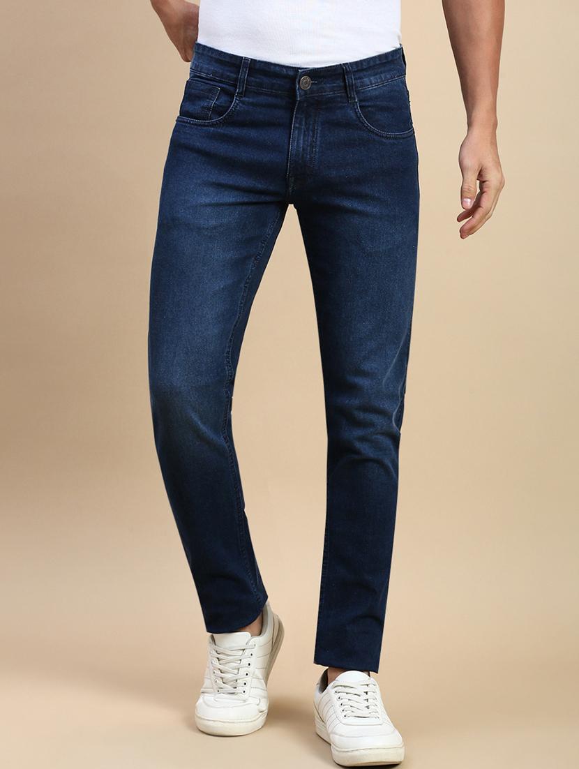 men solid slim fit mid rise jean - 21962128 - Standard Image - 1