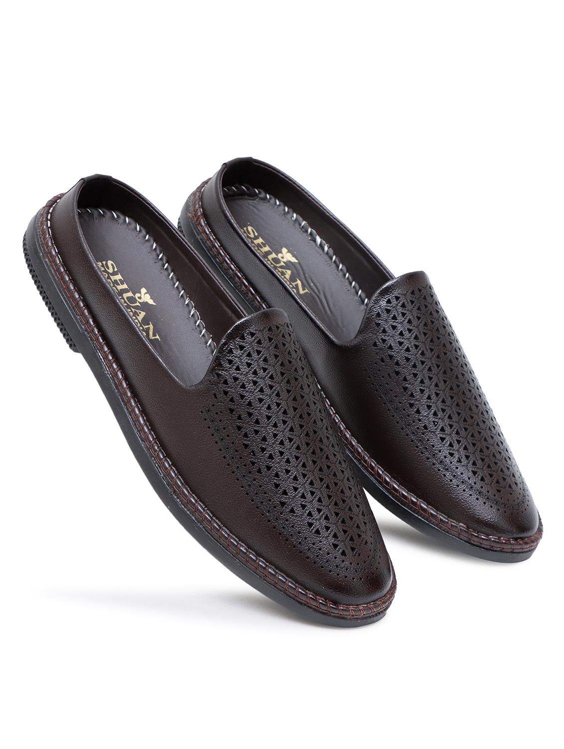 men brown cut work slip on mule - 21962131 - Standard Image - 1