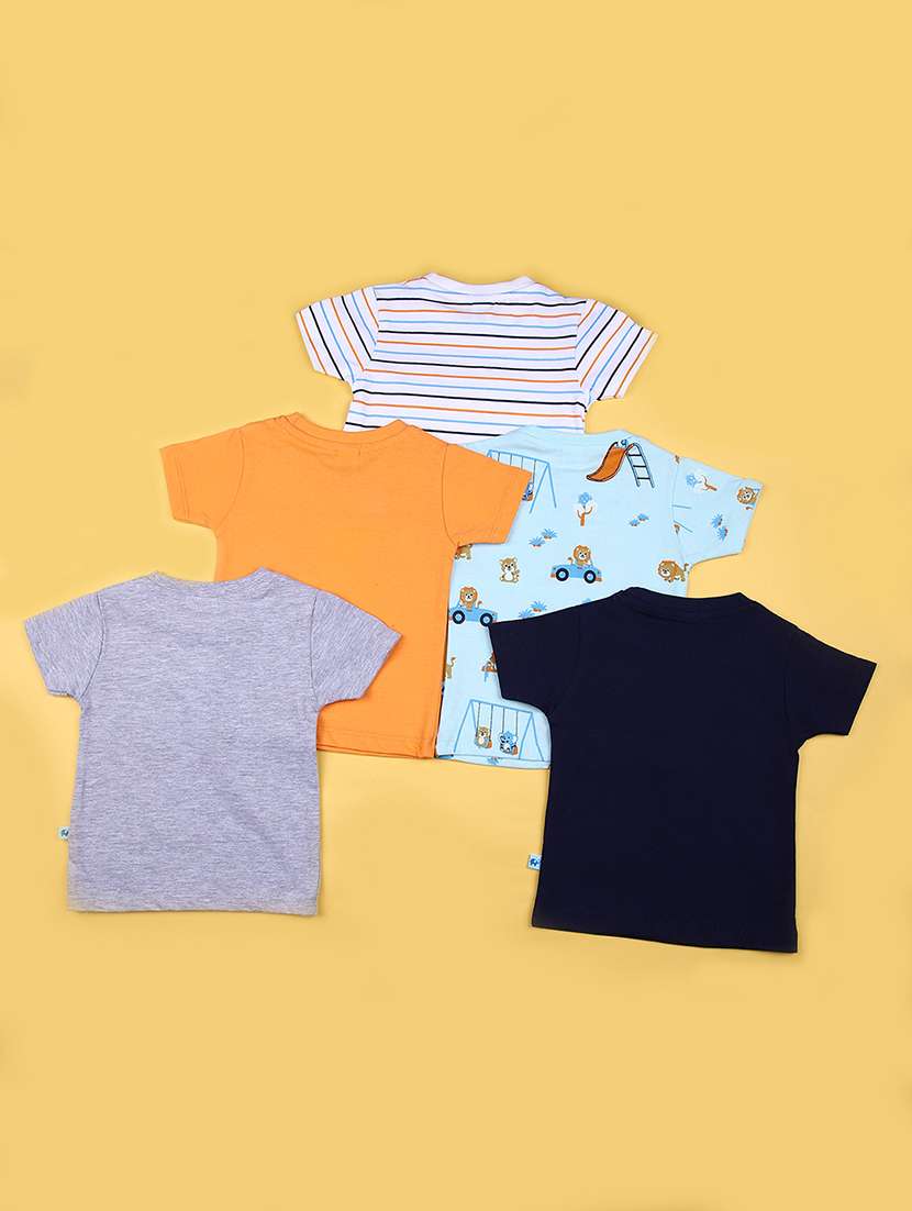 boys pack of 5 printed short sleeve regular fit t-shirt - 21962156 -  Standard Image - 1