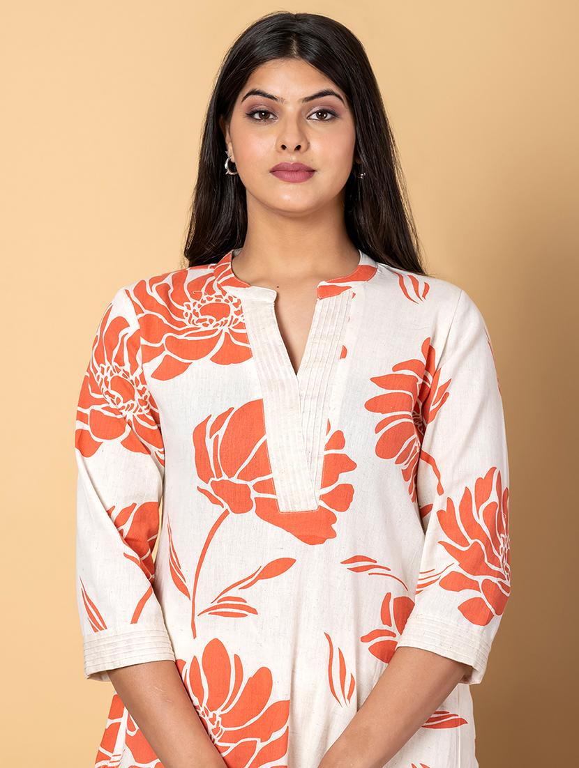women three quarter sleeve kurta pant set - 21962194 - Standard Image - 4