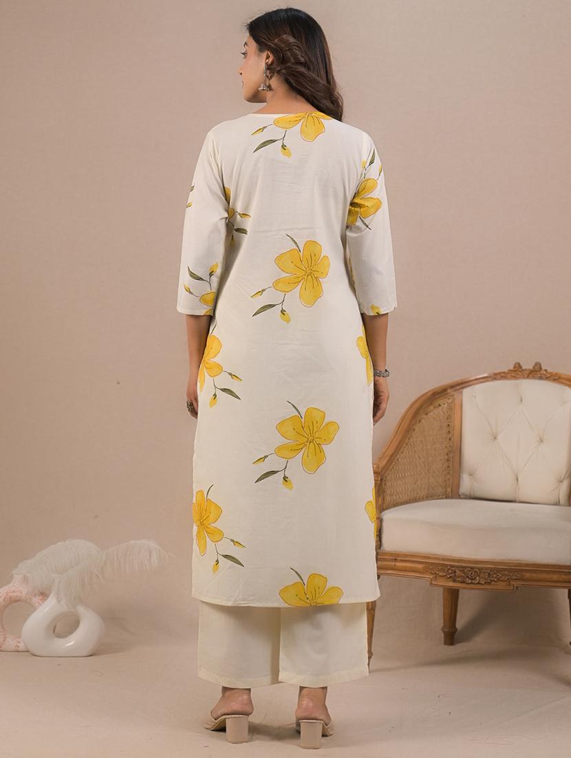 women three quarter sleeve kurta pant with dupatta set - 21962201 - Standard Image - 4