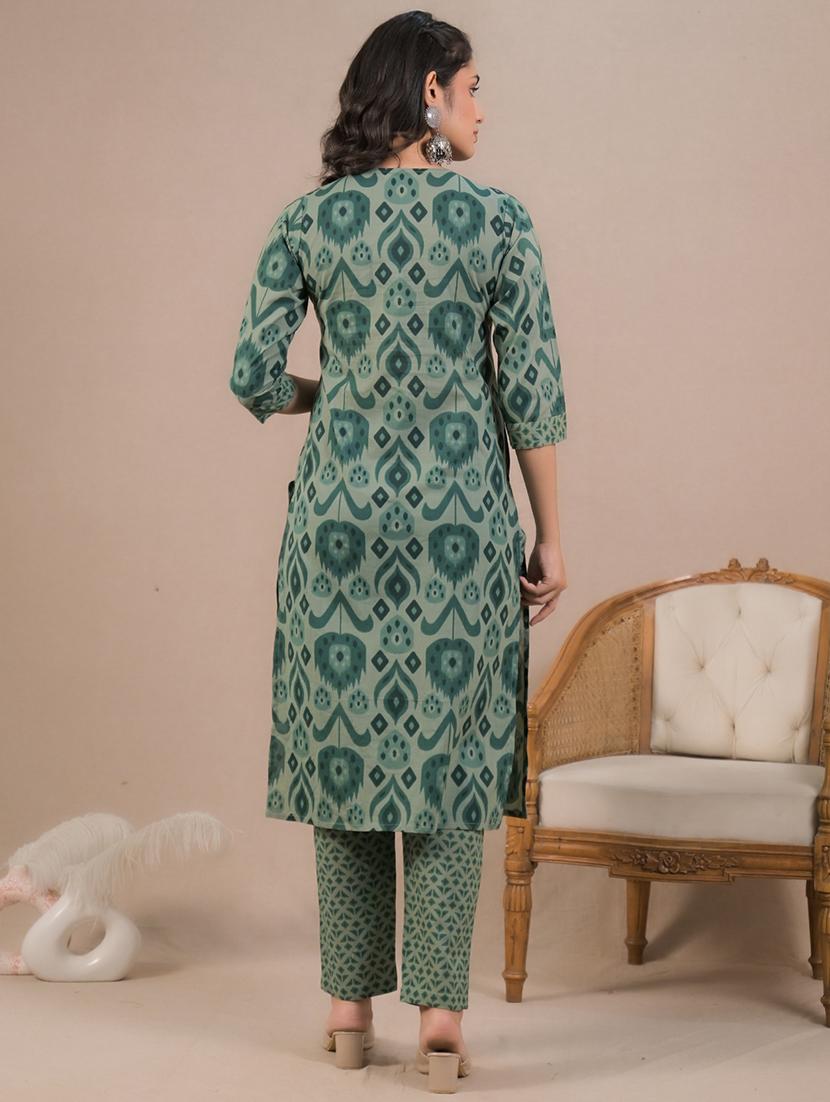 women three quarter sleeve kurta pant with dupatta set - 21962230 - Standard Image - 4