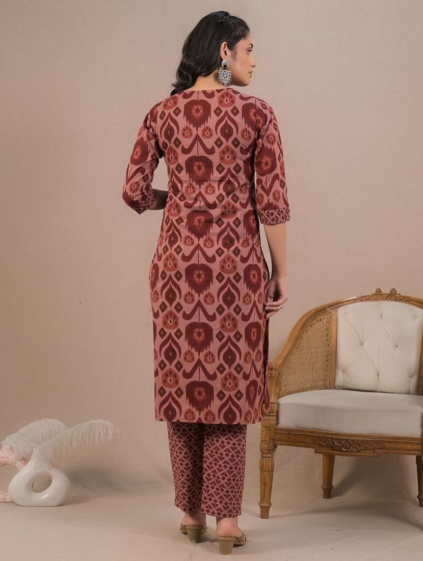 women three quarter sleeve kurta pant with dupatta set - 21962231 -  Standard Image - 4