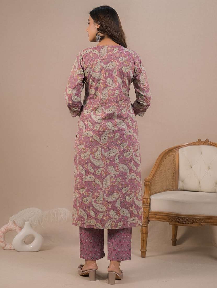 women three quarter sleeve kurta pant with dupatta set - 21962233 -  Standard Image - 4