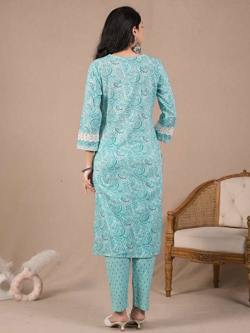 women three quarter sleeve kurta pant with dupatta set - 21962258 -  Standard Image - 4