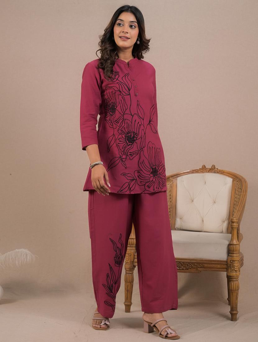 women three quarter sleeve ethnic co-ord set - 21962325 -  Standard Image - 1
