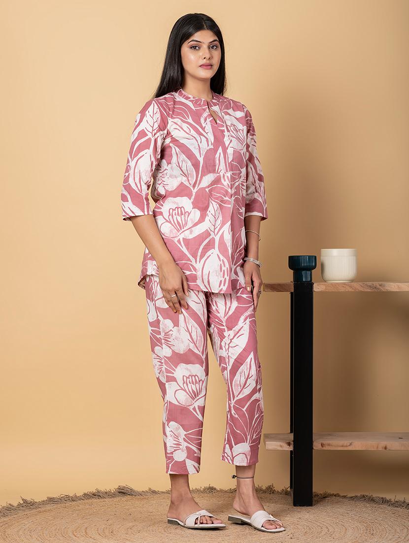 women three quarter sleeve ethnic co-ord set - 21962336 - Standard Image - 1
