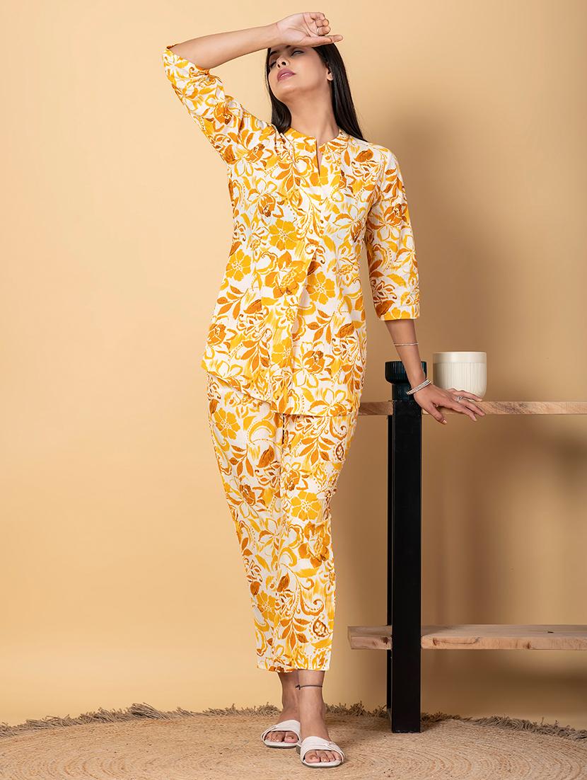women three quarter sleeve ethnic co-ord set - 21962338 - Standard Image - 1