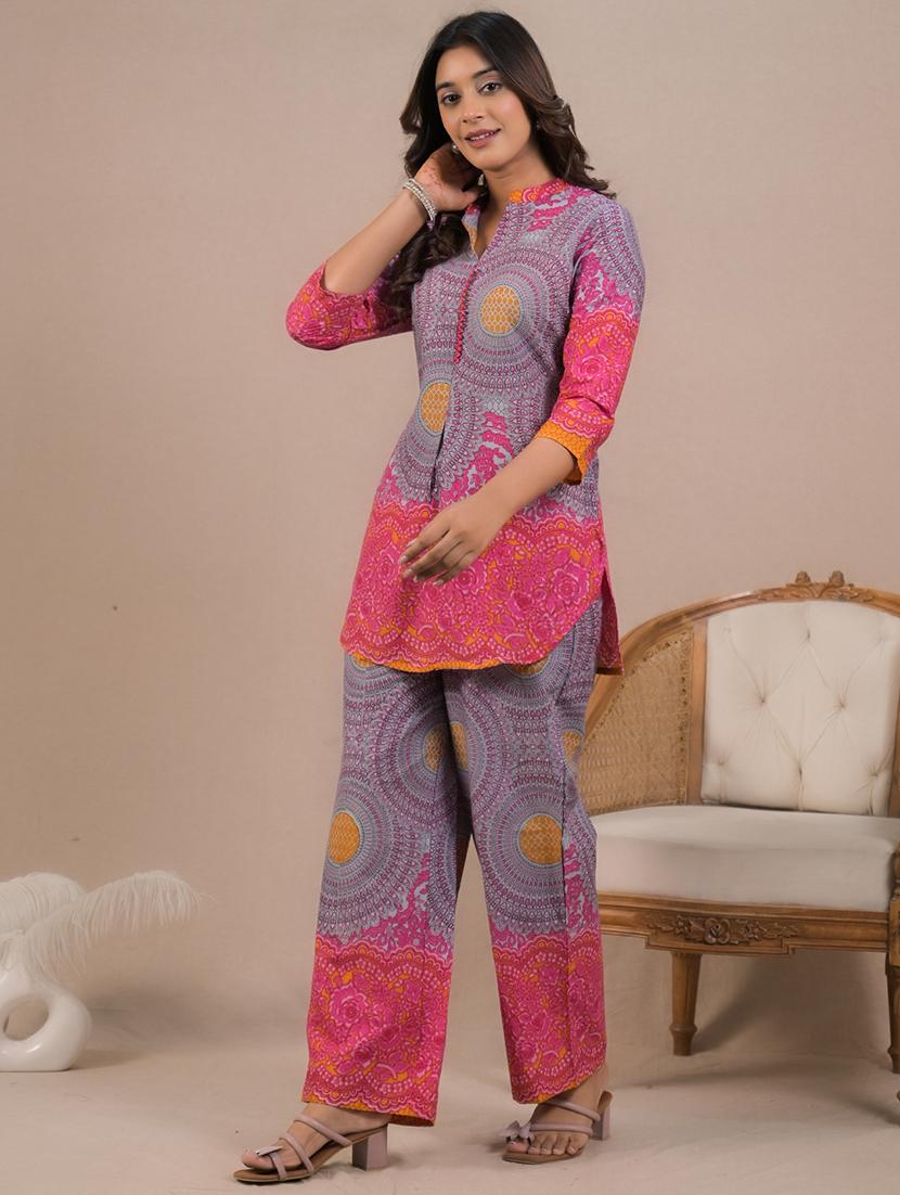 women three quarter sleeve ethnic co-ord set - 21962358 - Standard Image - 4