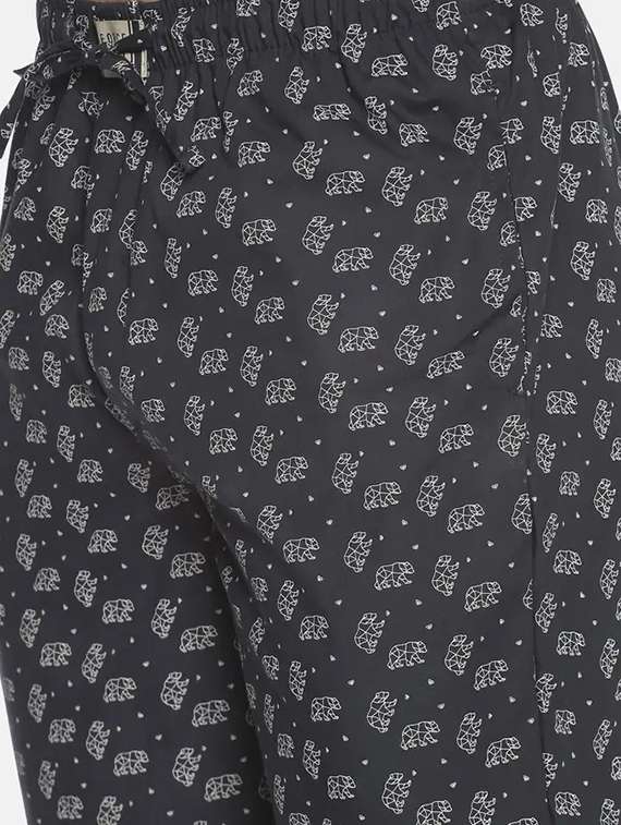 men printed mid rise loungewear pyjama - 21962390 -  Standard Image - 4