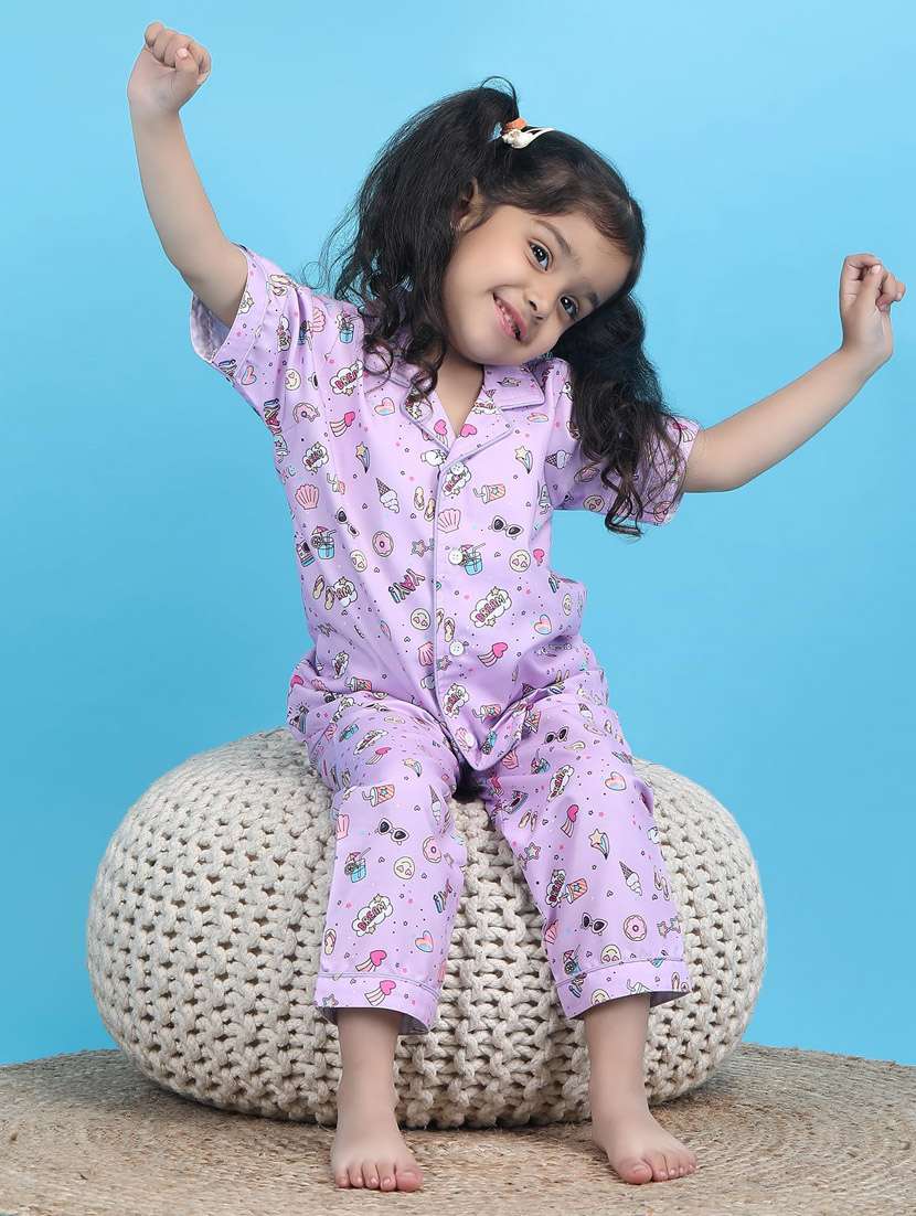 girls printed nightwear pyjama set - 21962403 -  Standard Image - 1