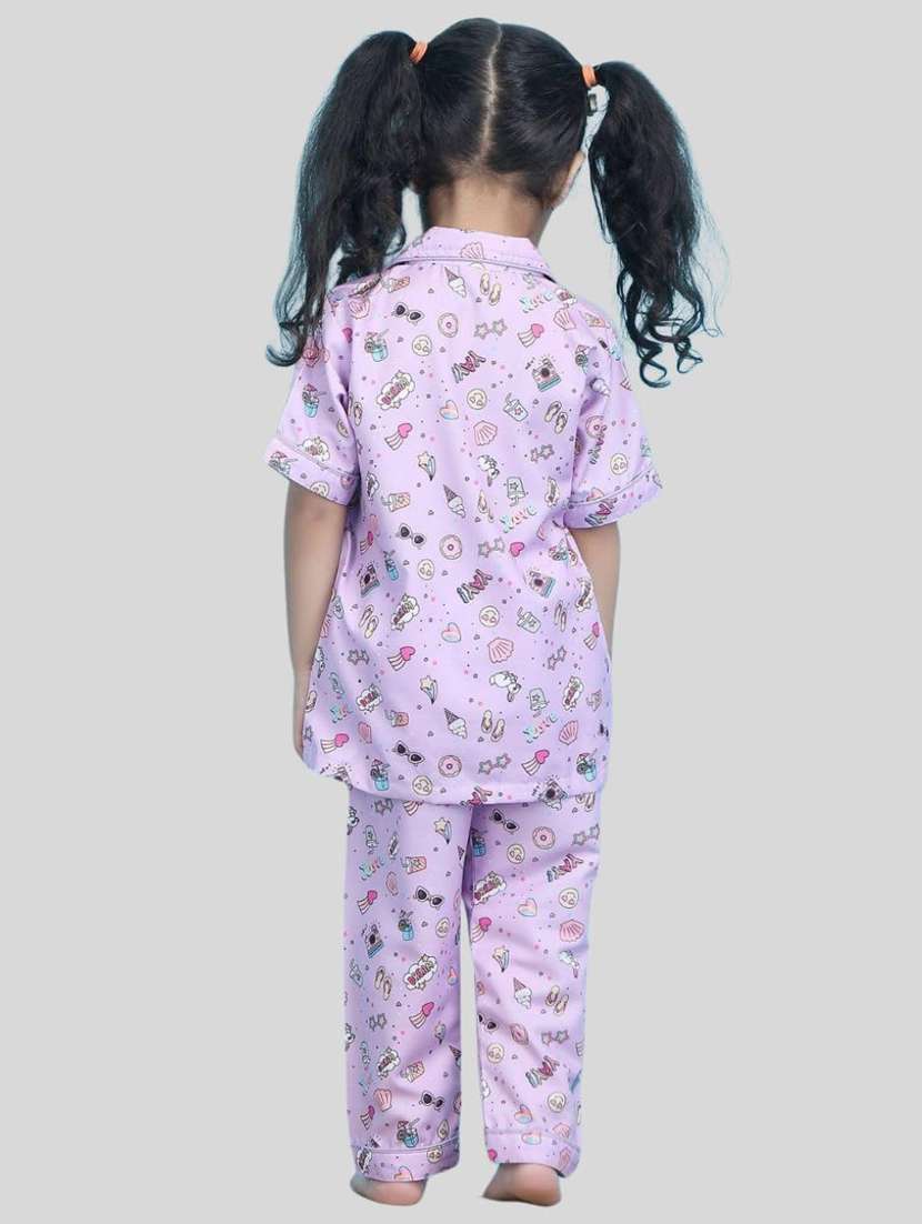 girls printed nightwear pyjama set - 21962403 -  Standard Image - 4