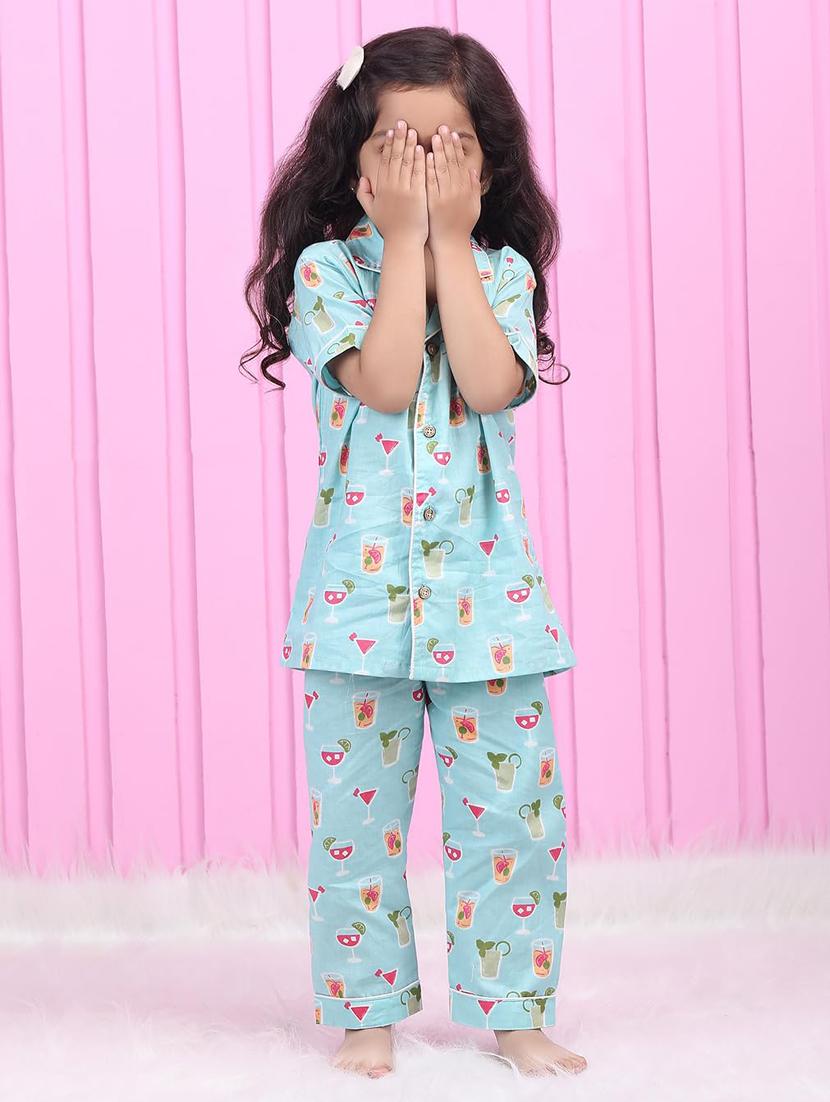 girls printed nightwear pyjama set - 21962405 - Standard Image - 1
