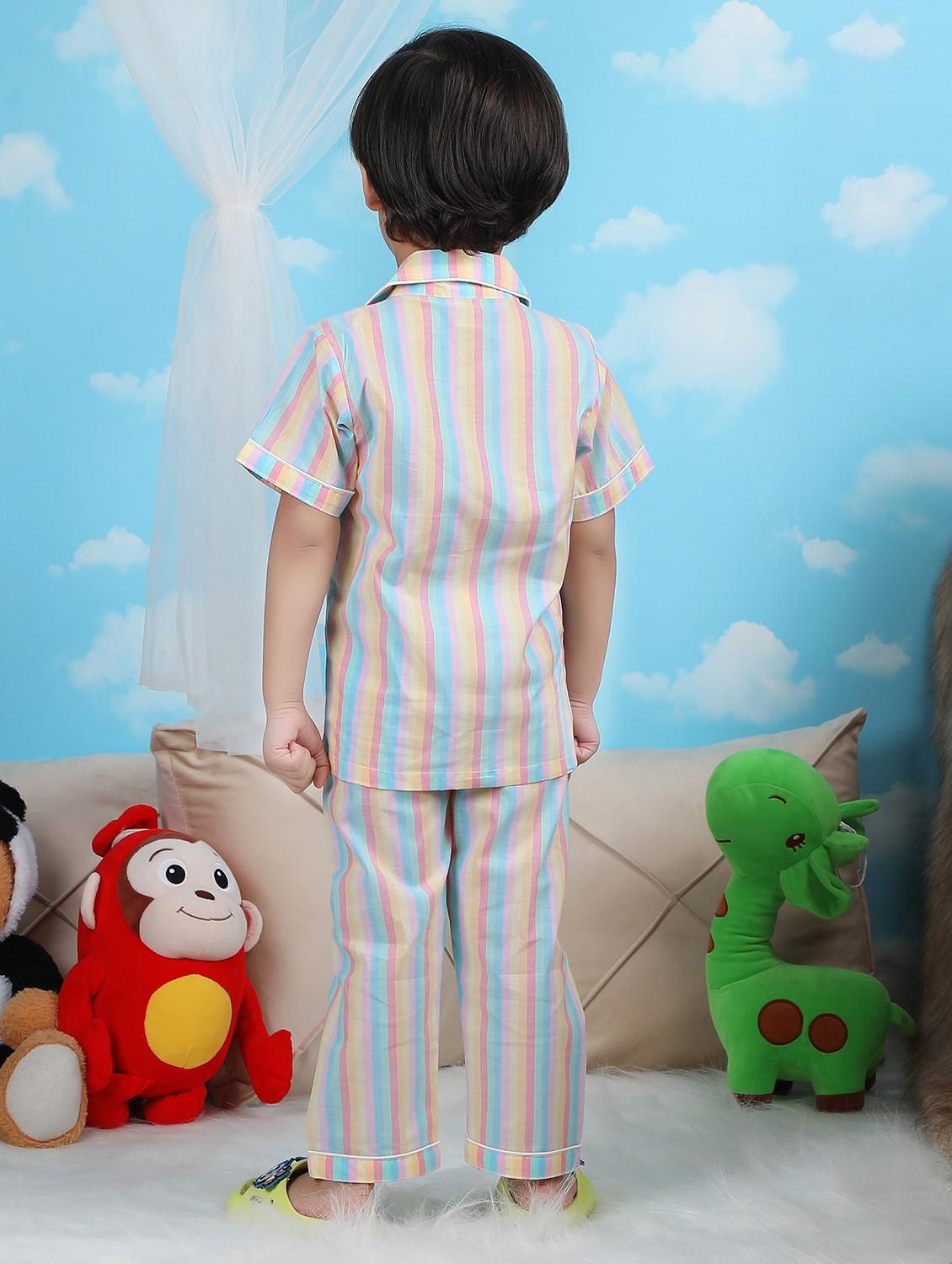 boys striped short sleeve nightwear pyjama set - 21962410 - Standard Image - 4