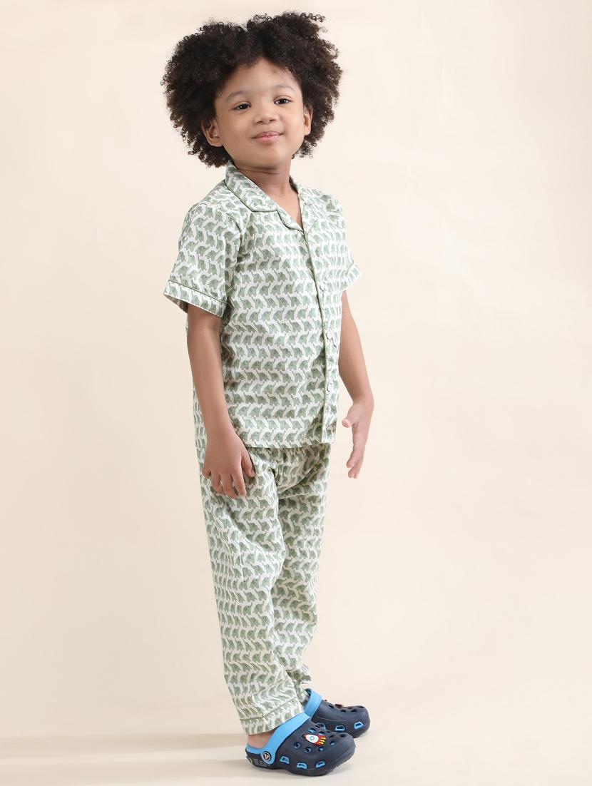 boys printed nightwear pyjama set - 21962411 - Standard Image - 1