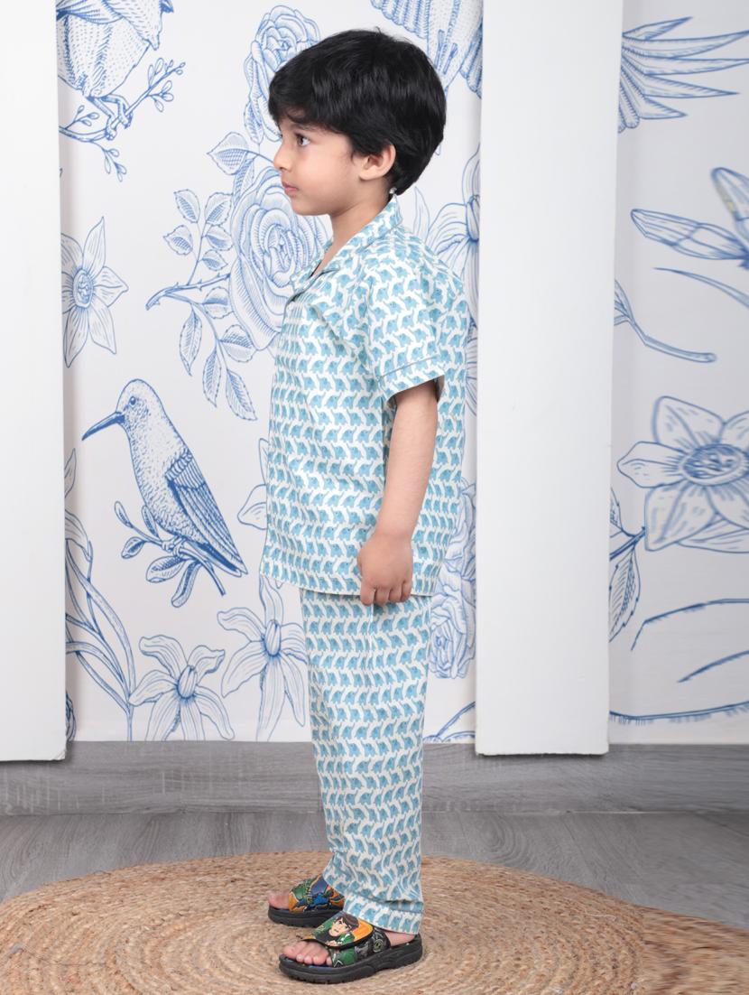 boys printed nightwear pyjama set - 21962412 - Standard Image - 4