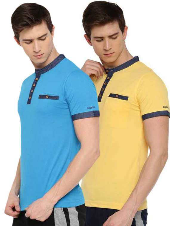 men pack of 2 solid short sleeve slim fit t-shirt - 21962429 -  Standard Image - 1