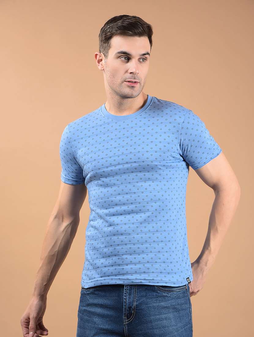 men printed short sleeve slim fit t-shirt