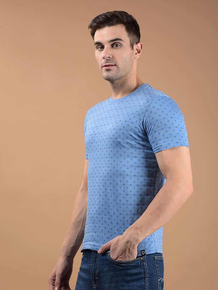 men printed short sleeve slim fit t-shirt - 21962434 -  Standard Image - 1