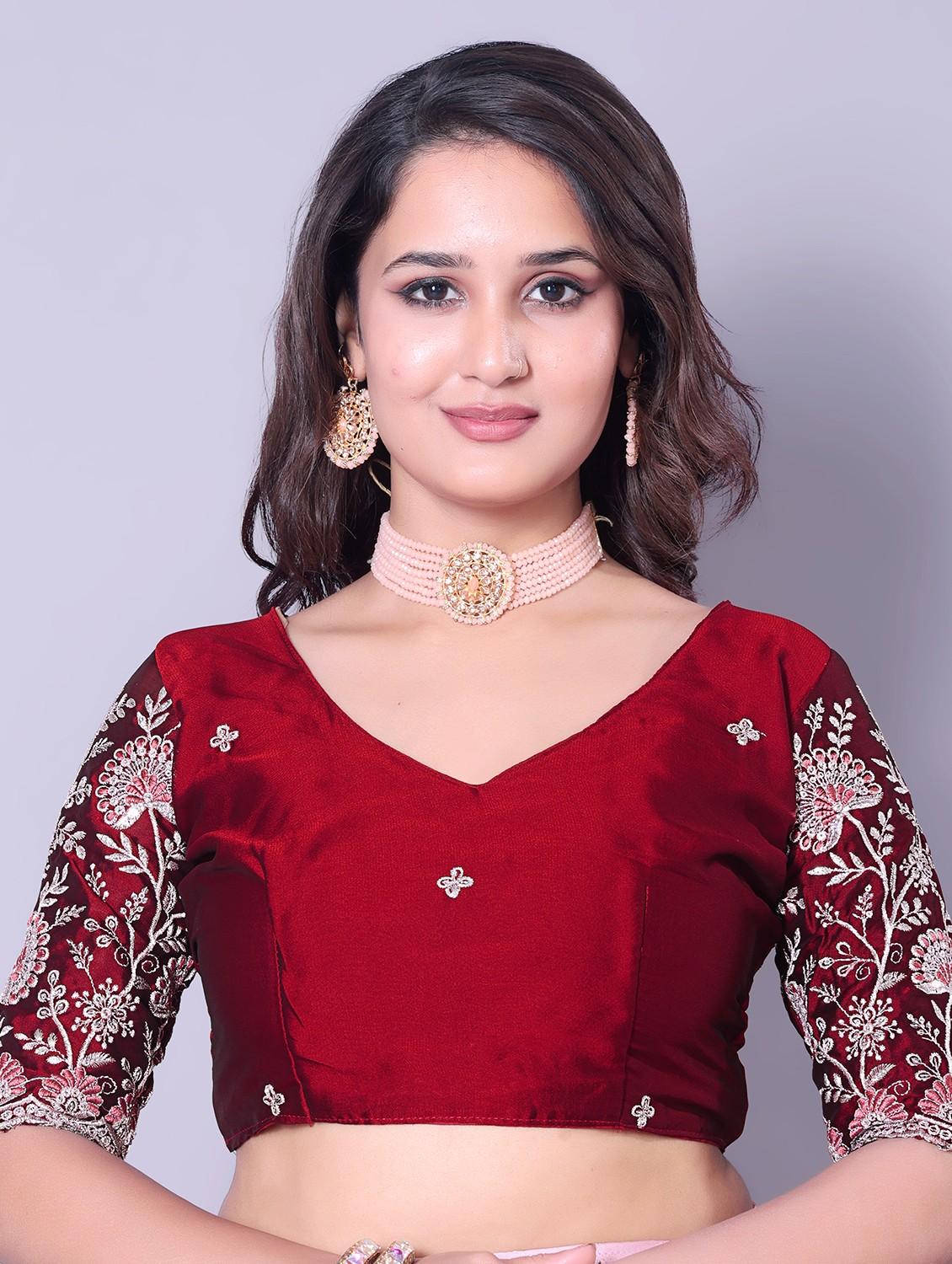 women checkered casual wear saree with blouse - 21962462 - Standard Image - 4