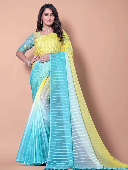 women ombre printed saree with blouse - 21962471 - Standard Image - 0