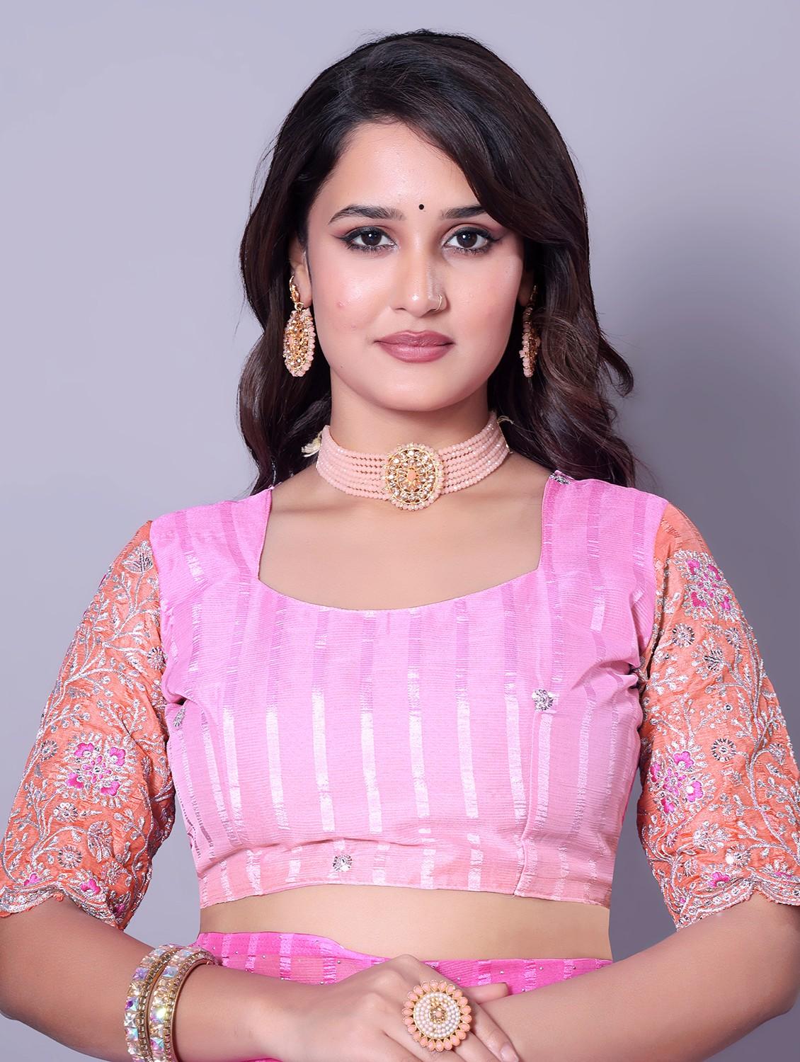 women ombre printed saree with blouse - 21962474 - Standard Image - 4