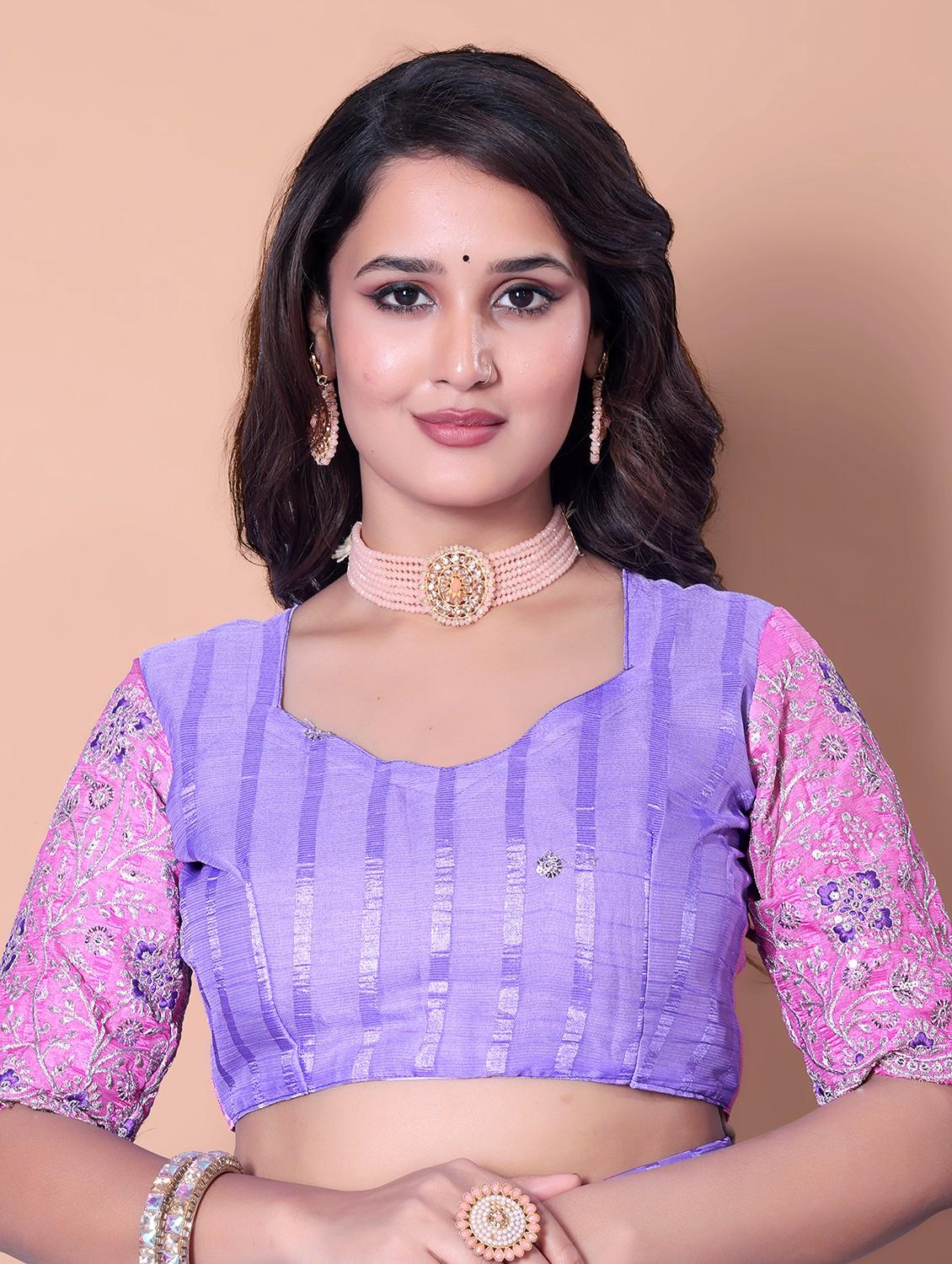 women ombre printed saree with blouse - 21962475 - Standard Image - 4