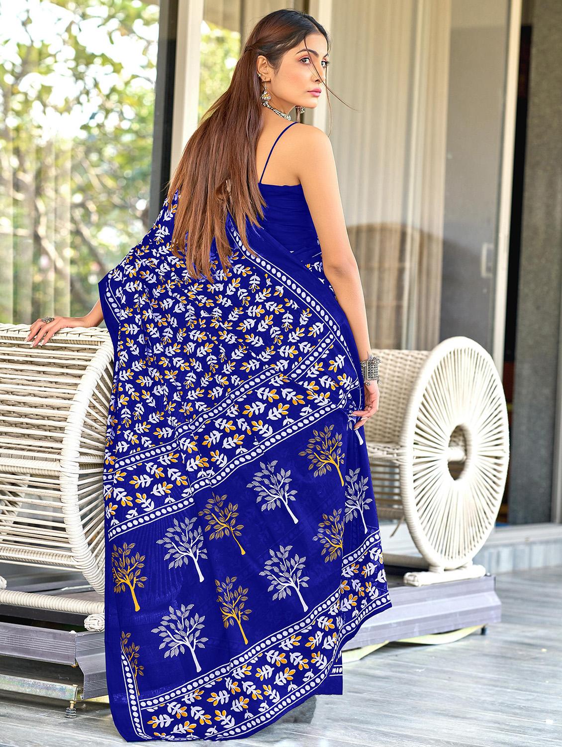 women printed casual wear saree with blouse - 21962496 - Standard Image - 1