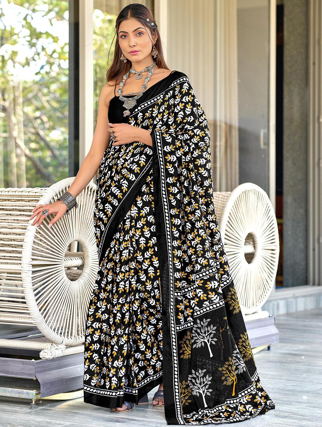 women printed casual wear saree with blouse - 21962497 -  Zoom Image - 0