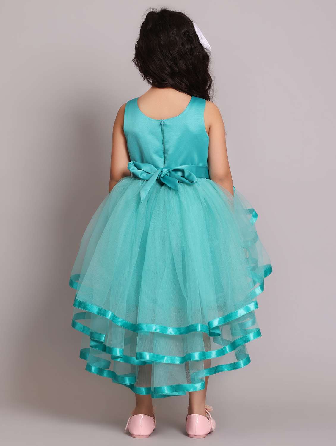 girls solid sleeveless high-low dress - 21962509 -  Standard Image - 4