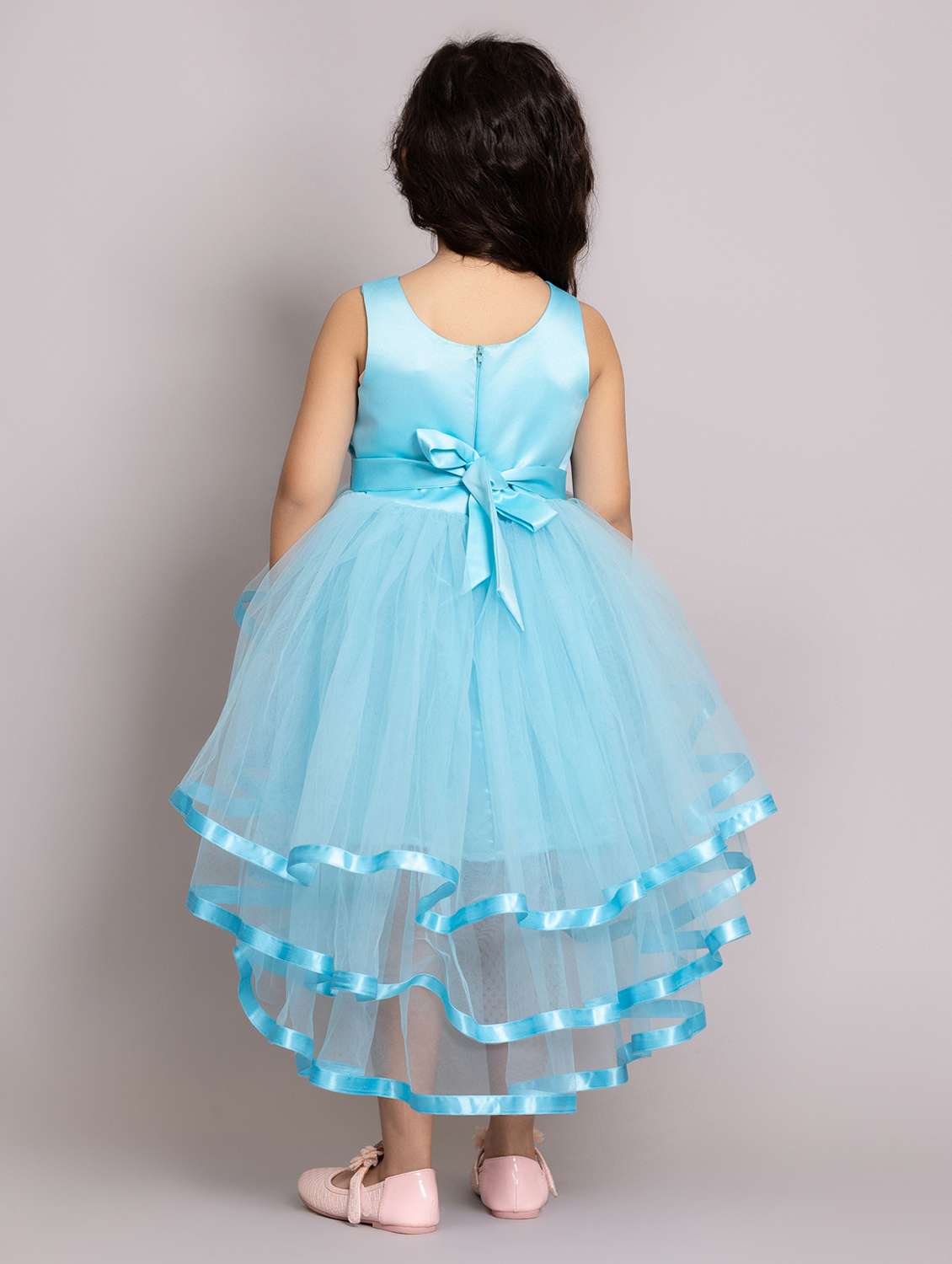 girls solid sleeveless high-low dress - 21962510 -  Standard Image - 4