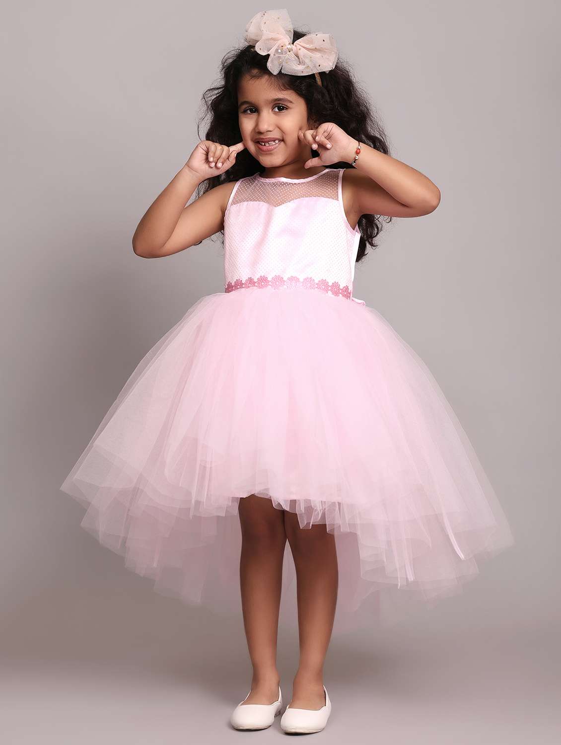 girls self designed sleeveless high low dress - 21962532 -  Standard Image - 1