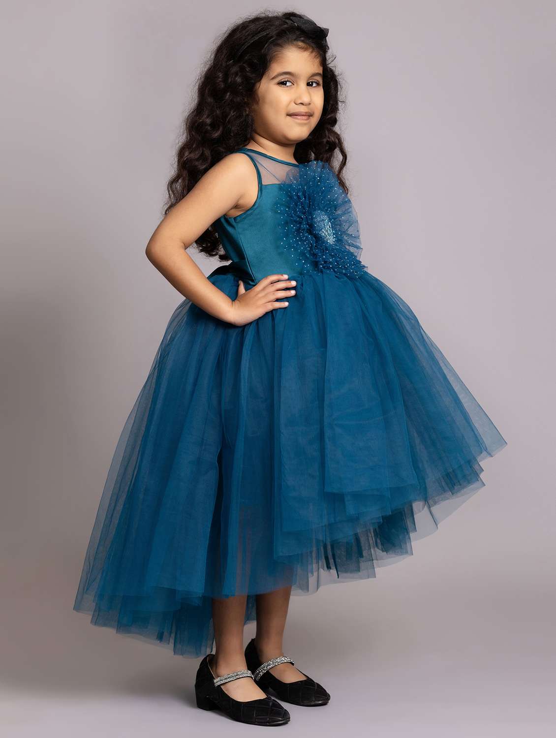 girls self designed sleeveless high low dress - 21962538 -  Standard Image - 1