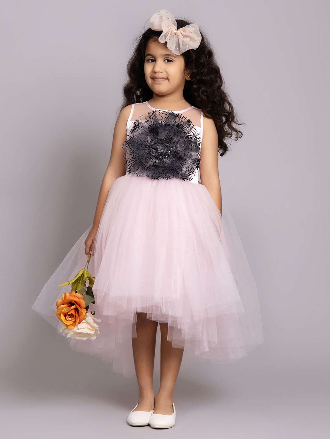 girls self designed sleeveless high low dress - 21962540 -  Standard Image - 1