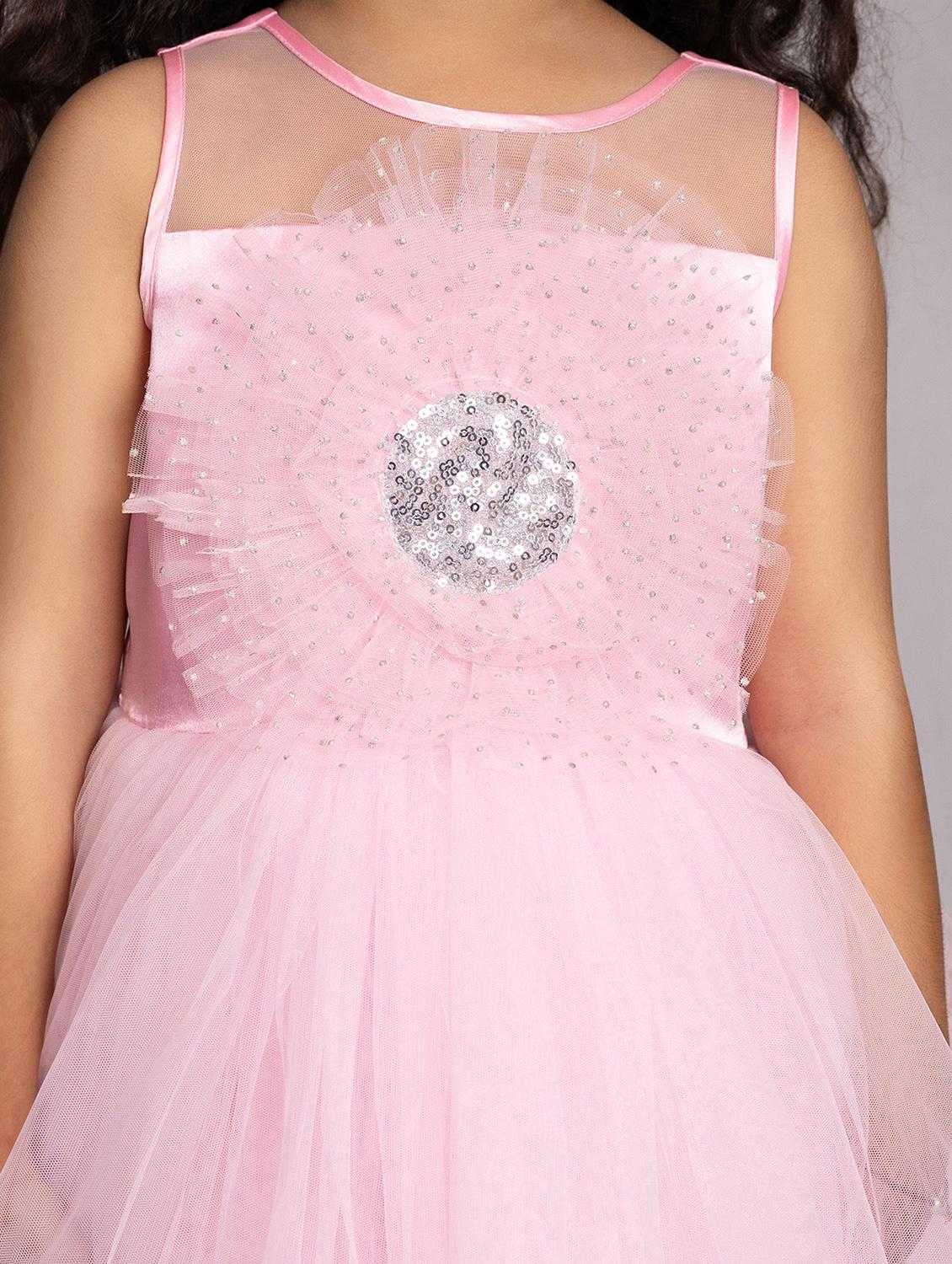 girls self designed sleeveless high low dress - 21962541 - Standard Image - 4