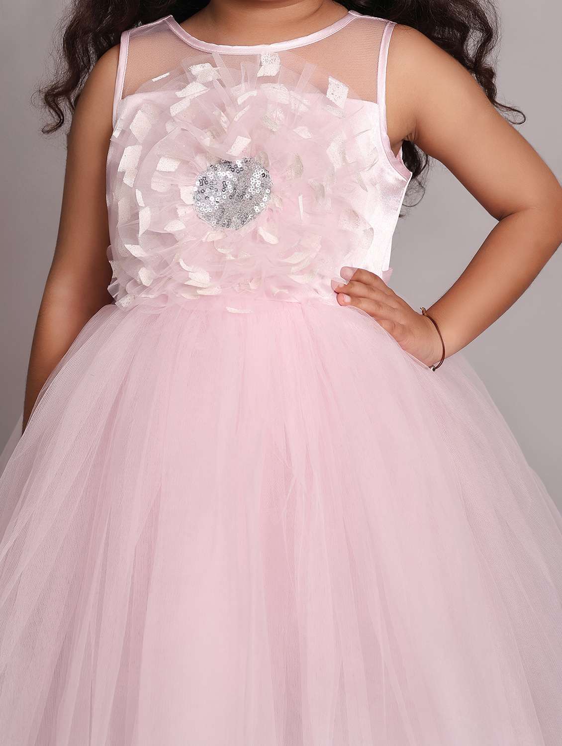 girls self designed sleeveless high low dress - 21962543 -  Standard Image - 4