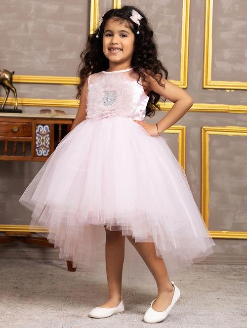 girls self designed sleeveless high low dress - 21962544 -  Standard Image - 0