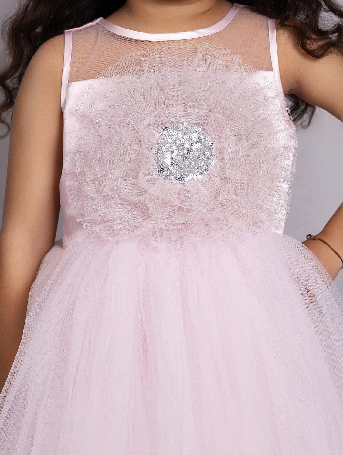 girls self designed sleeveless high low dress - 21962544 - Standard Image - 4