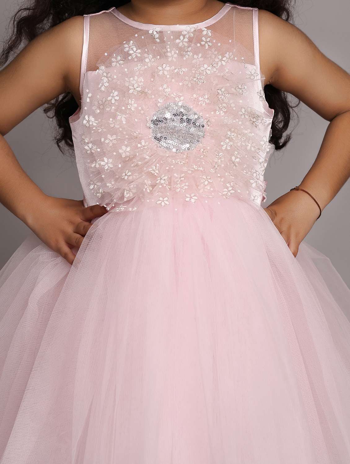 girls self designed sleeveless high low dress - 21962545 -  Standard Image - 4