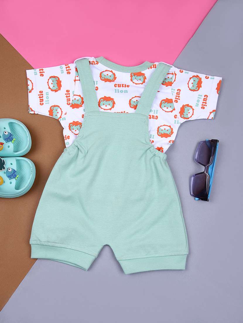 girls printed t-shirt and dungree set - 21962578 -  Standard Image - 1