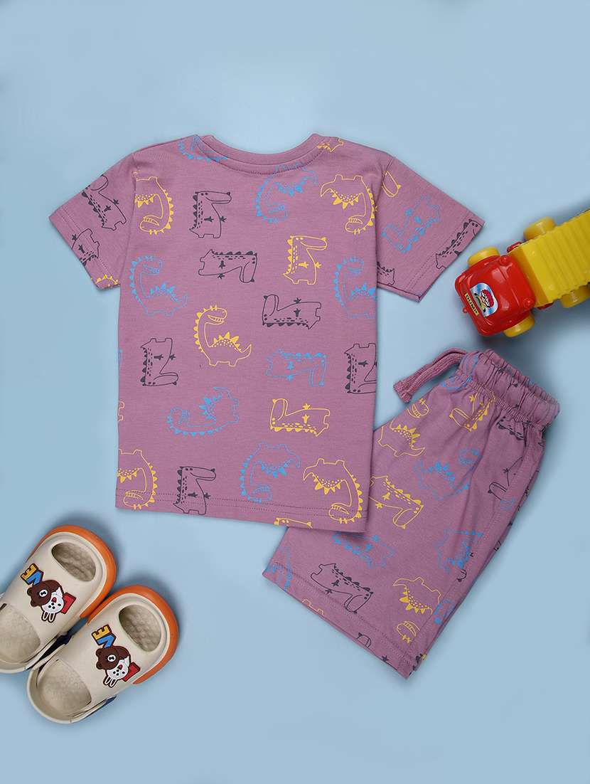 boys printed t-shirt and short co-ord set - 21962584 -  Standard Image - 1