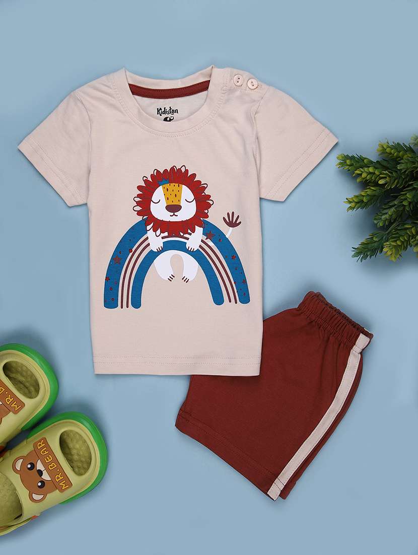 boys printed t-shirt and short set
