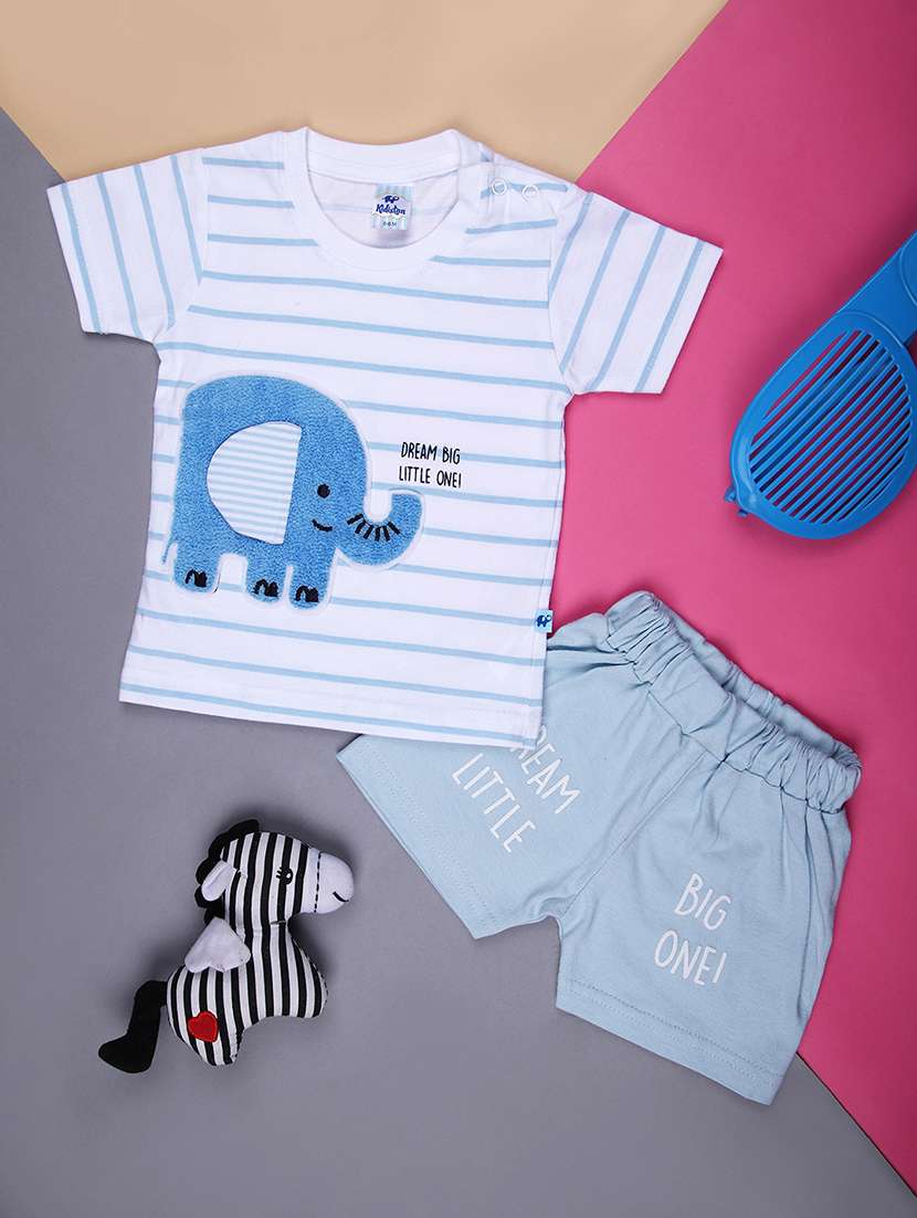 boys striped t-shirt and short set