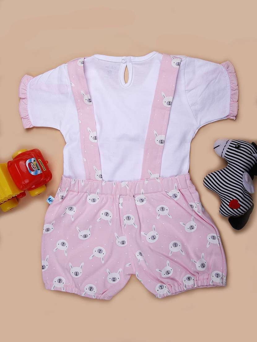 girls printed top and dungree set - 21962594 - Standard Image - 1