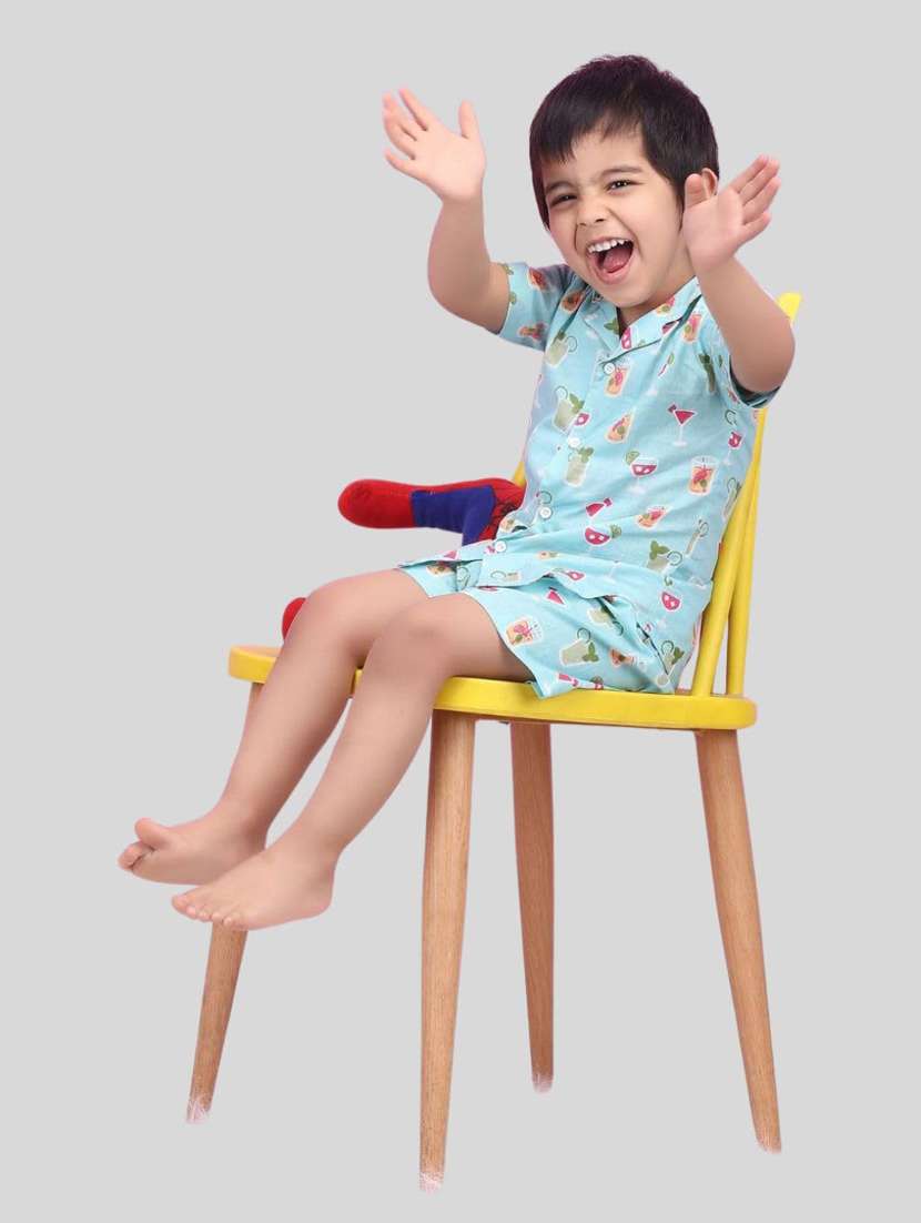 boys printed nightwear shorts set