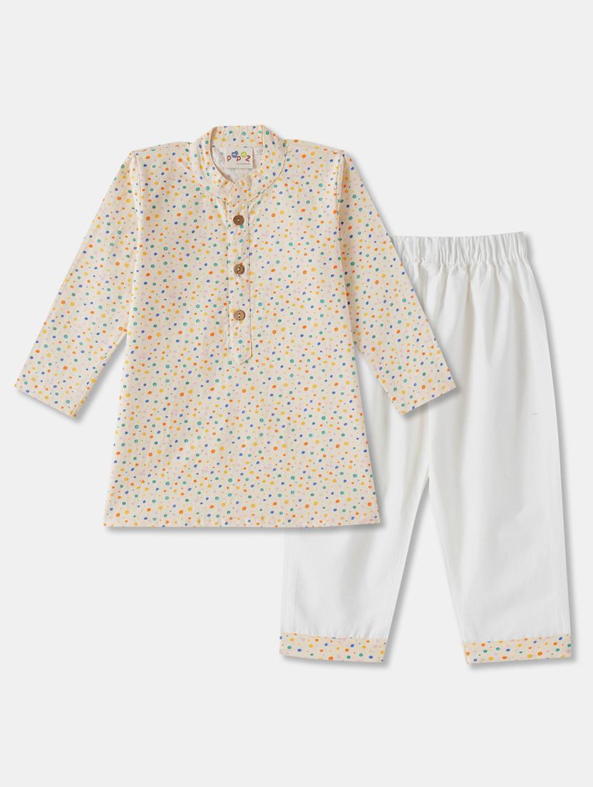 boys printed long sleeve kurta & pyjama set - 21962608 - Standard Image - 1