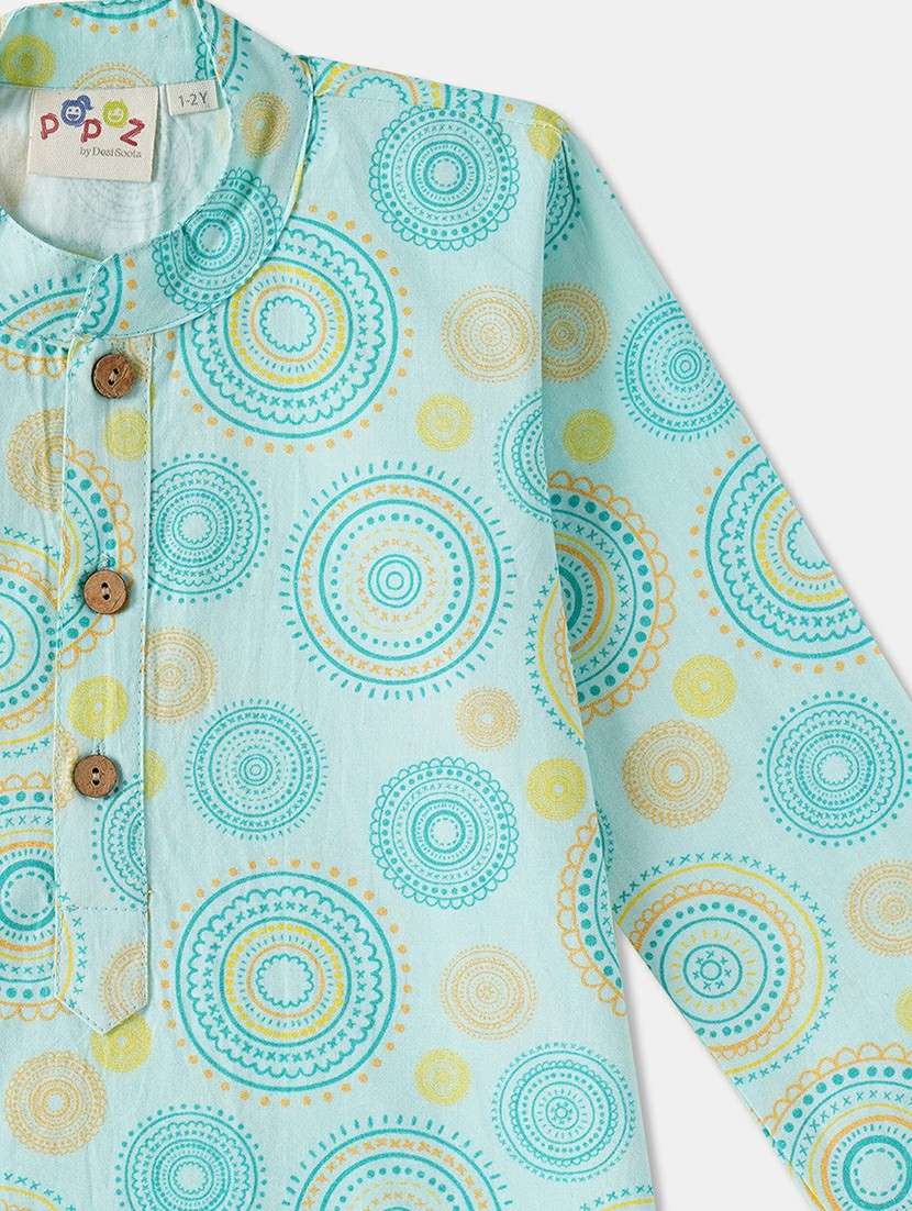 boys printed long sleeve kurta & pyjama set - 21962611 -  Standard Image - 4